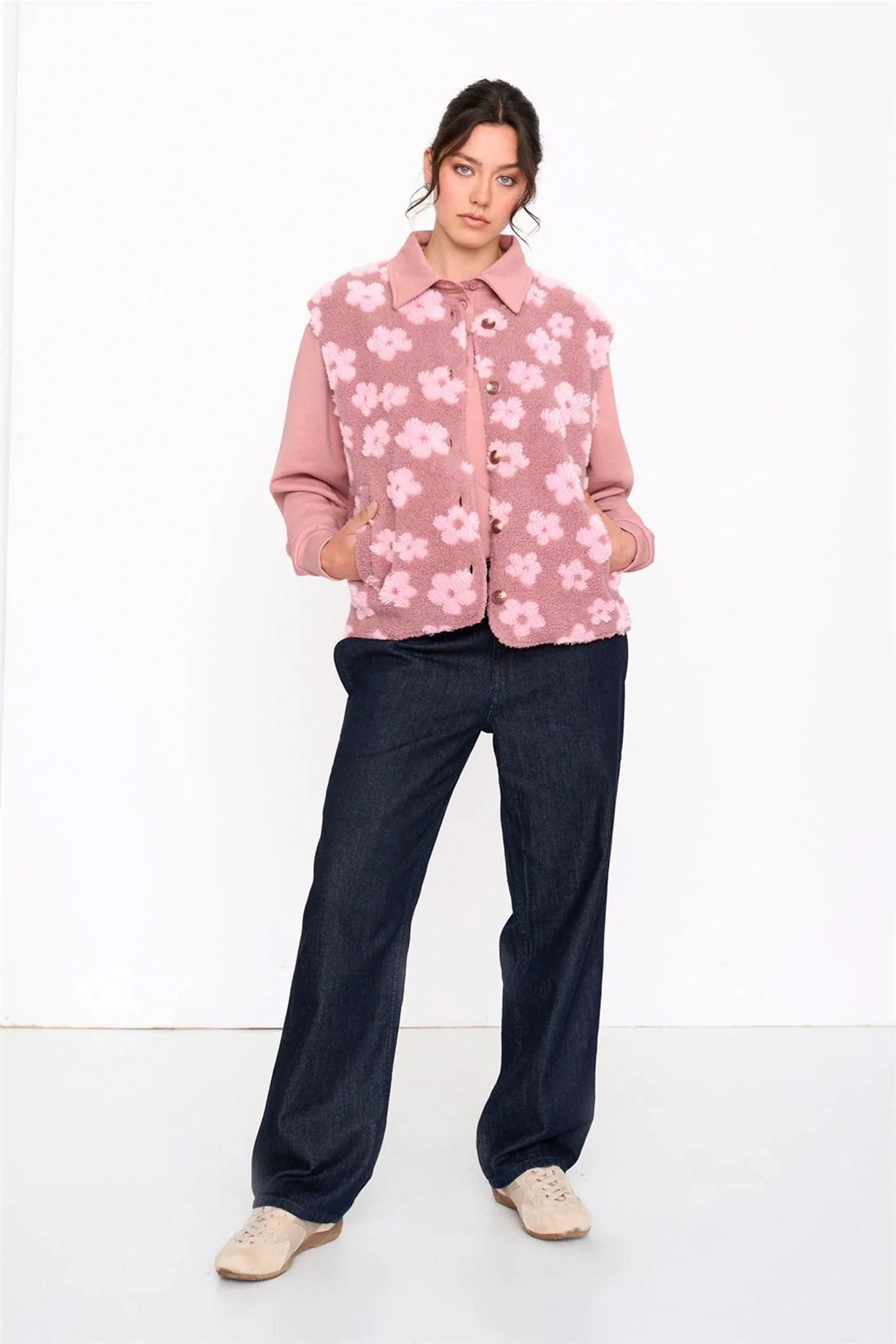 24COLOURS - FLOWERS VEST - ROSE - Image 4