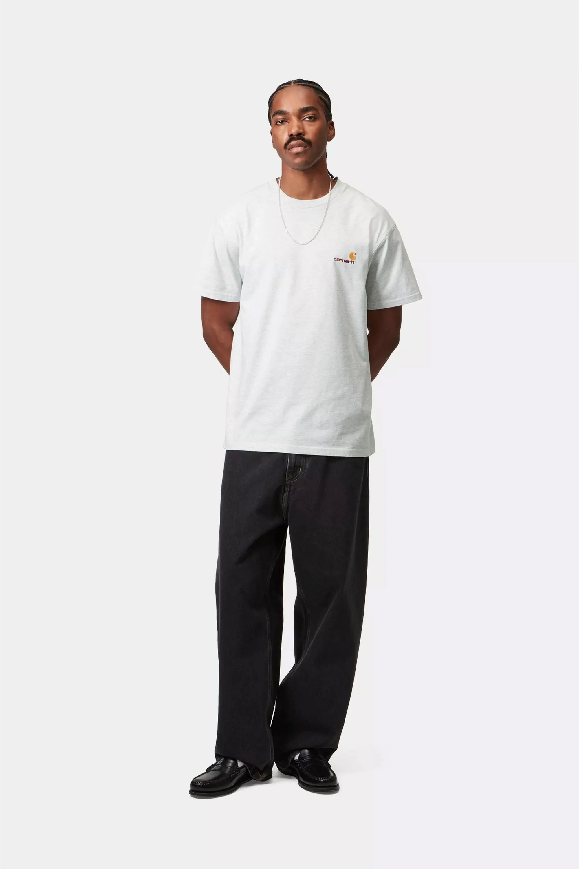 CARHARTT WIP - AMERICAN SCRIPT T-SHIRT - ASH HEATHER - Image 3