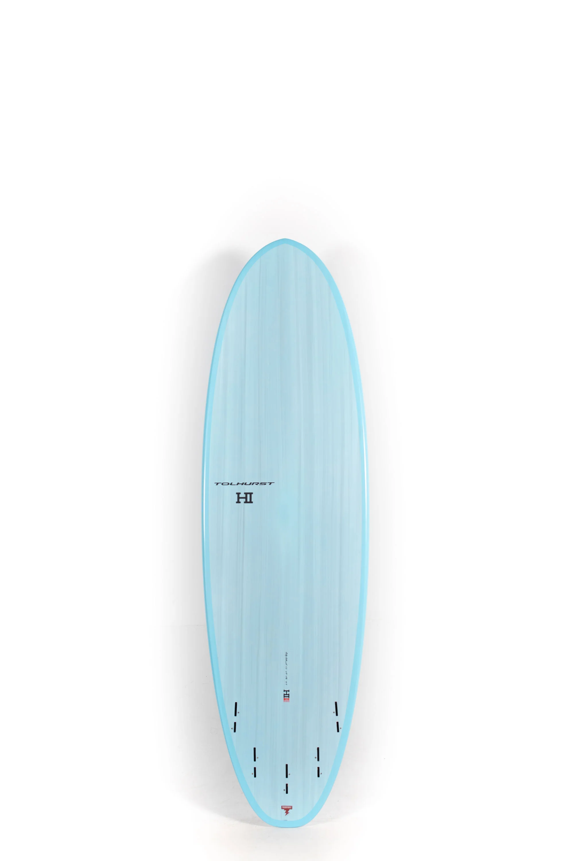Harley Ingleby Surfboards - Moe Mini - Light Blue - Thunderbolt Red - 6'6" x 21 1/2" x 2 5/8" - 41L - Image 2