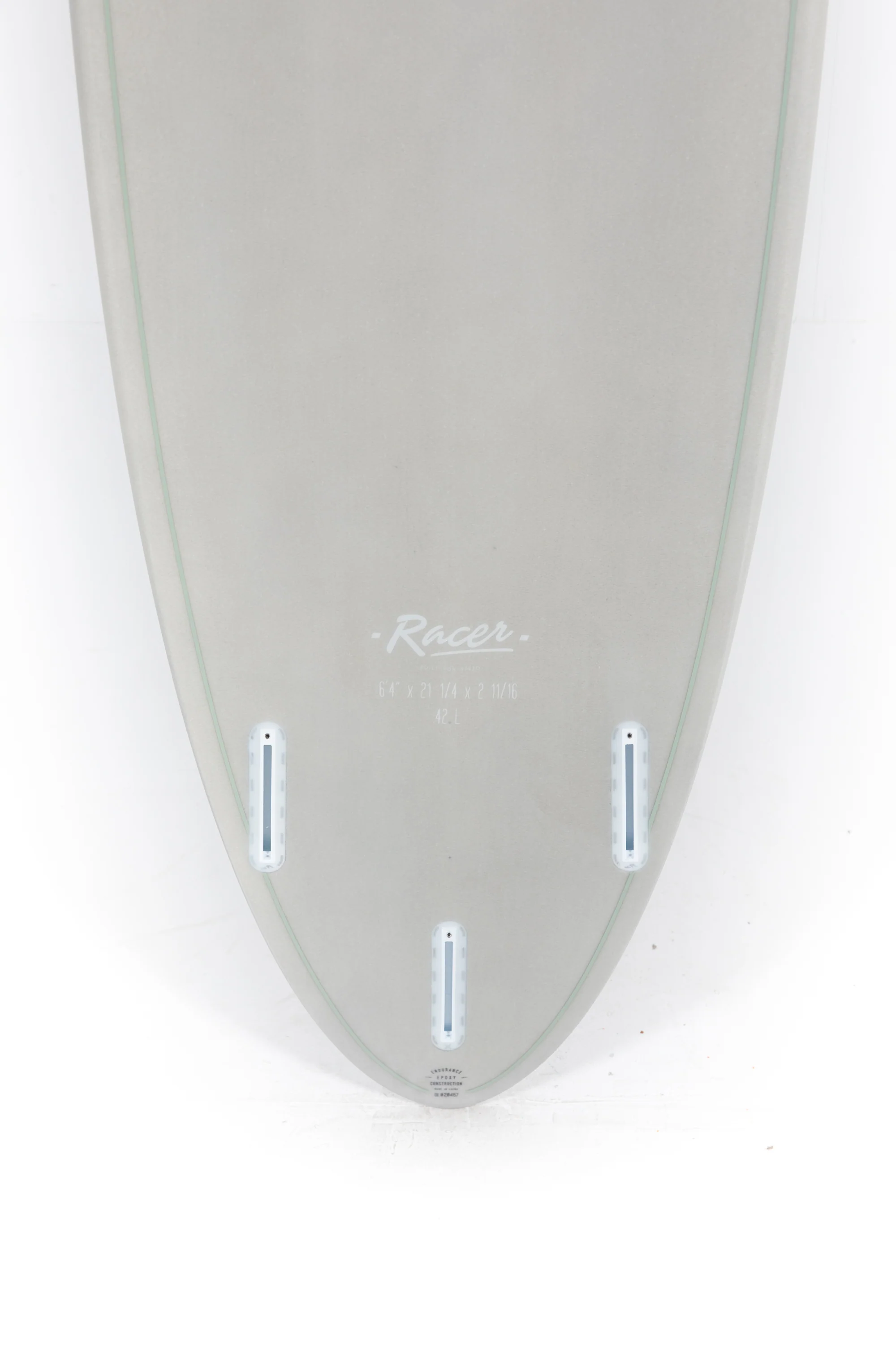 Indio Surfboards - RACER Grey - 6'4" x 21 1/4 x 2 11/16 - 42L - Image 8