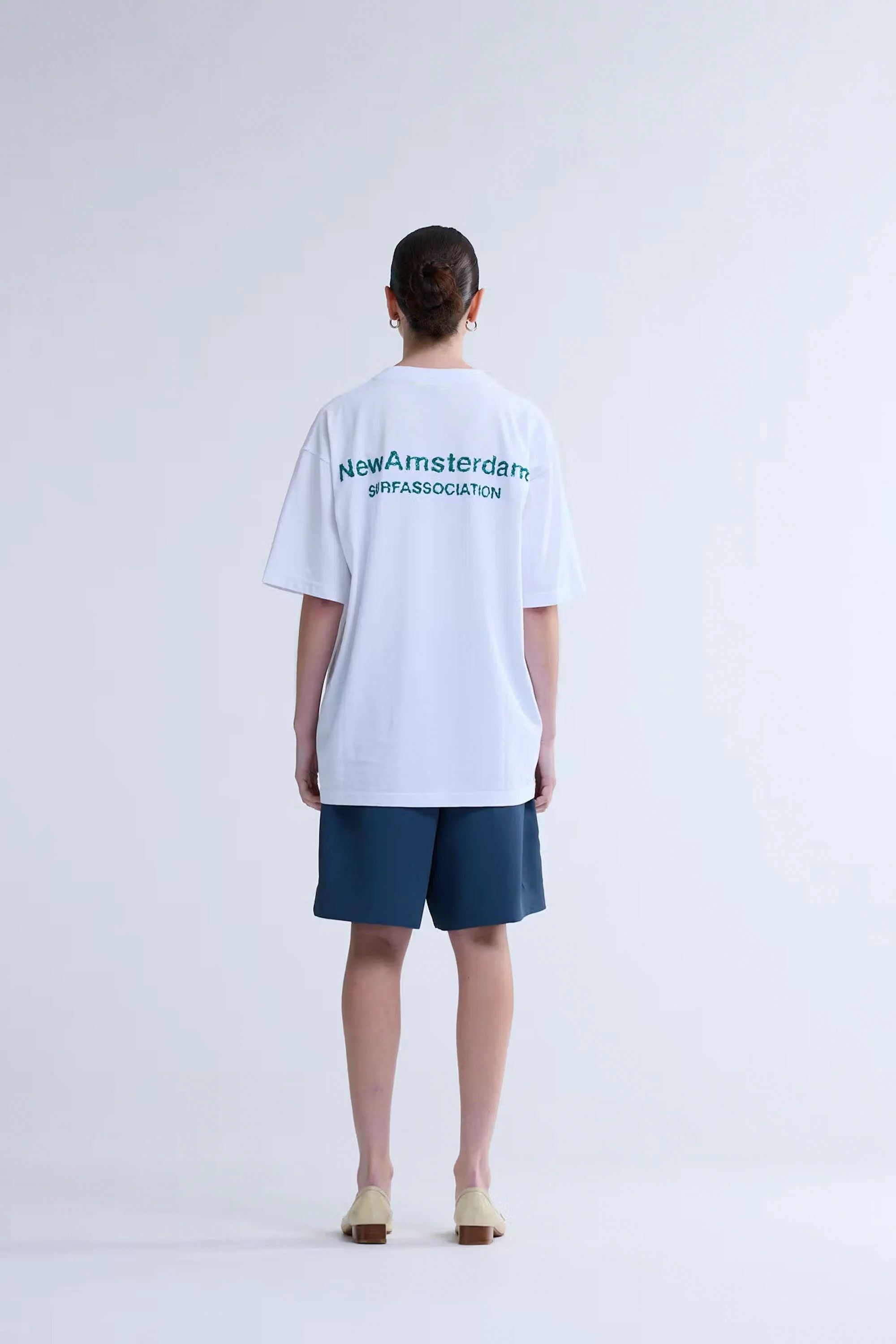 NEW AMSTERDAM SURF ASSOCIATION - LOGO TEE - WHITE/SEA GREEN - Image 5
