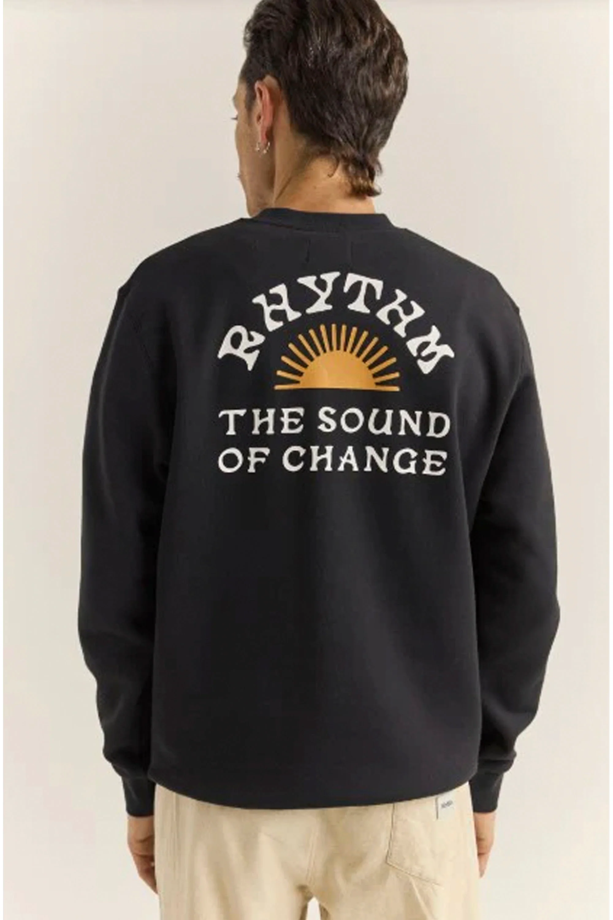 RHYTHM - AWAKE FLEECE CREW - BLACK - Image 2