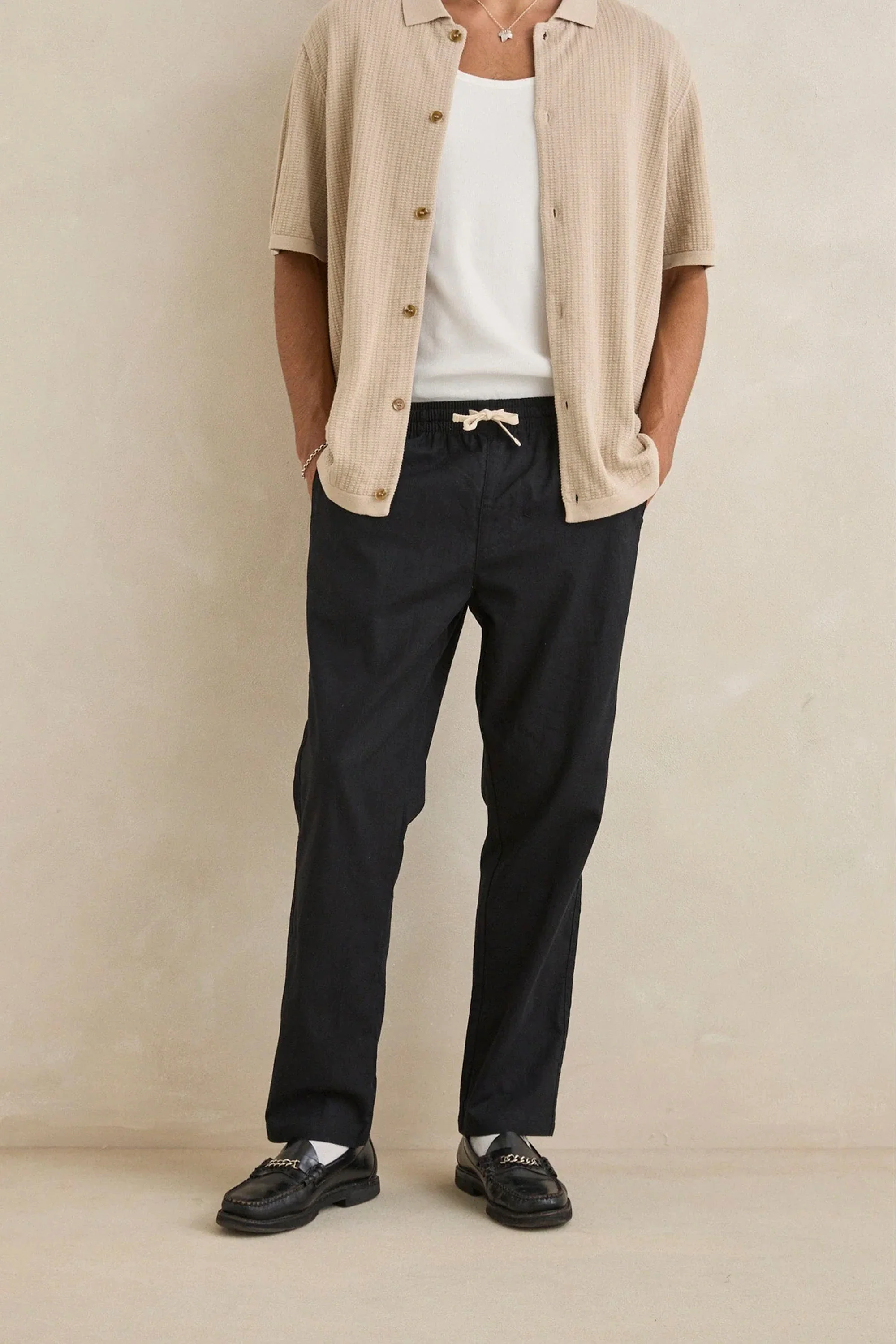 RHYTHM - LINEN JAM PANT - BLACK
