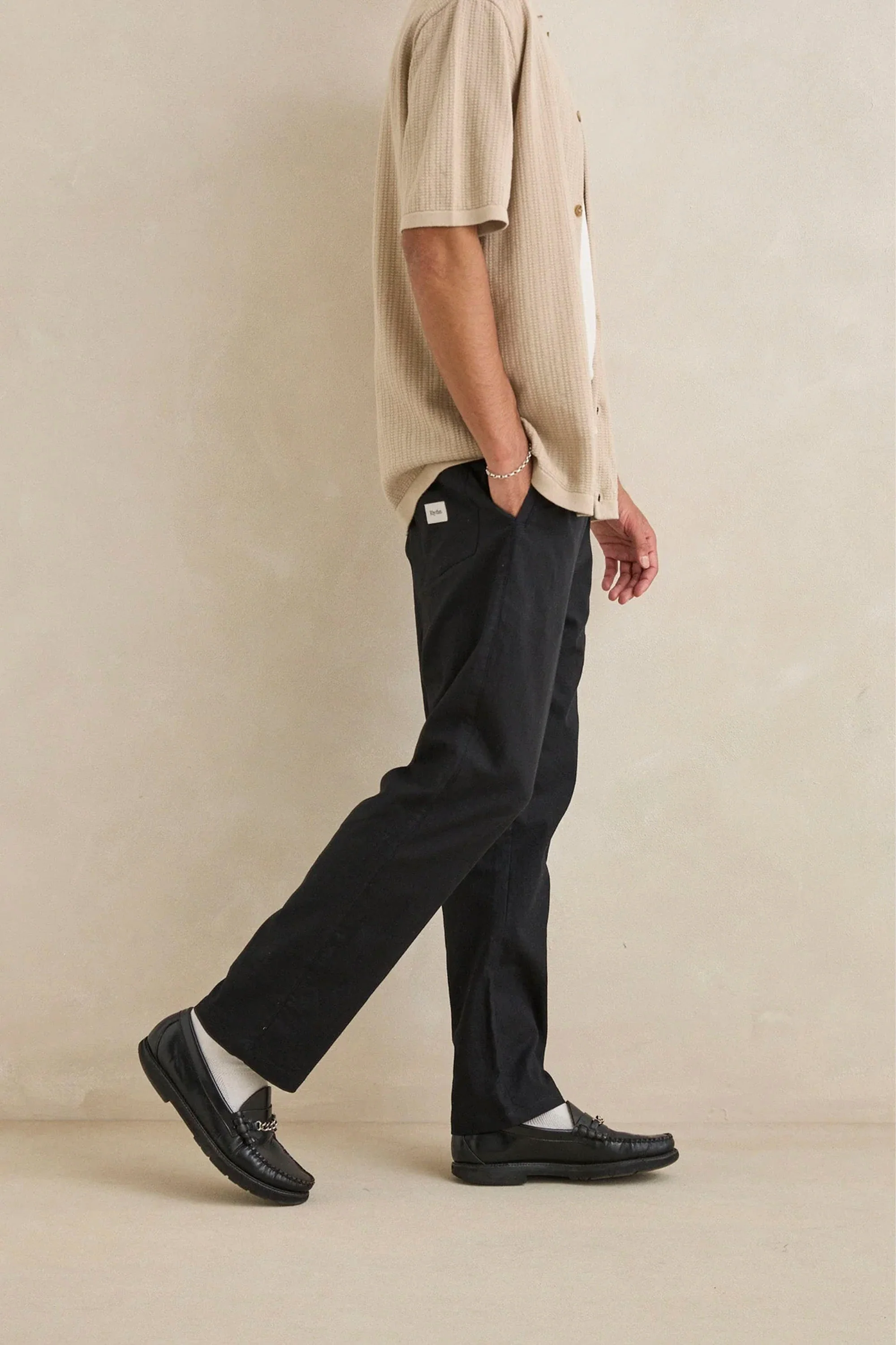 RHYTHM - LINEN JAM PANT - BLACK - Image 3