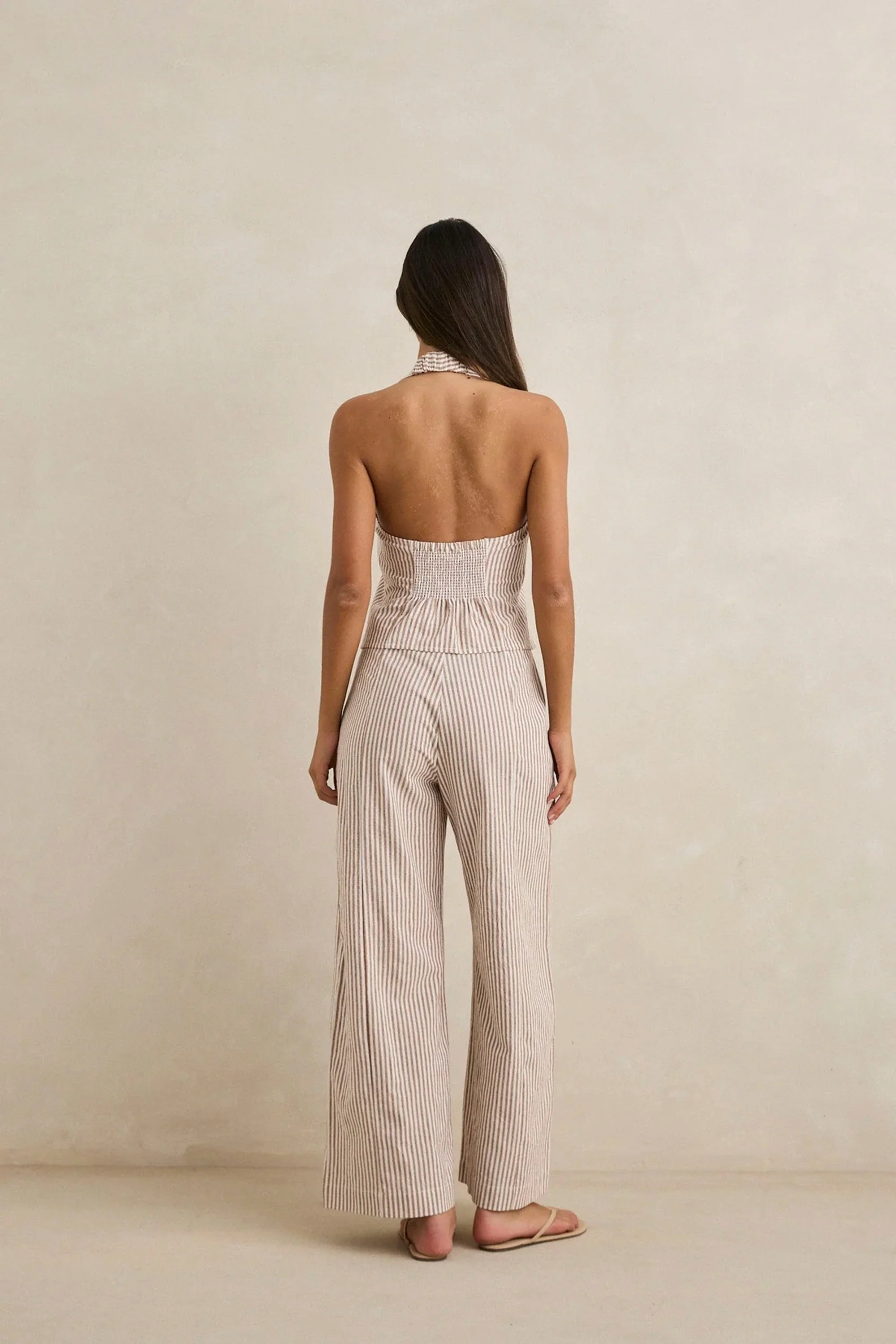 RHYTHM - LOUISE WIDE LEG PANT - TAN - Image 3