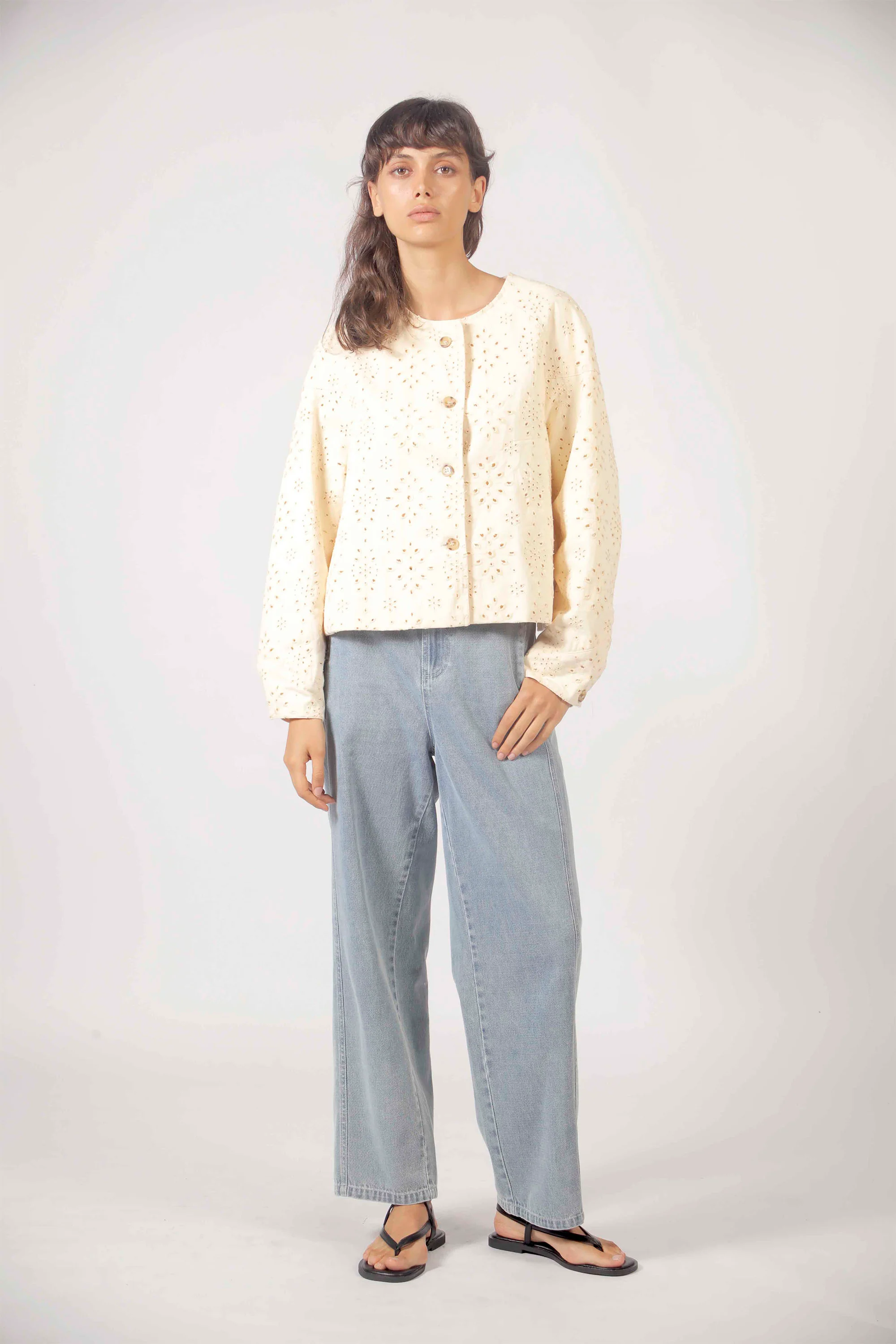 THE KORNER - EMBROIDERED JACKET - CREAM - Image 4